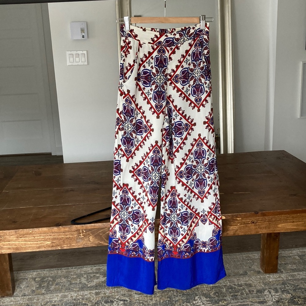Zara high waisted flowy wide leg pants